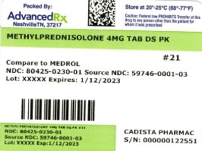 Label 1 (Methylprednisolone Ds Pk 80425 0230 01)